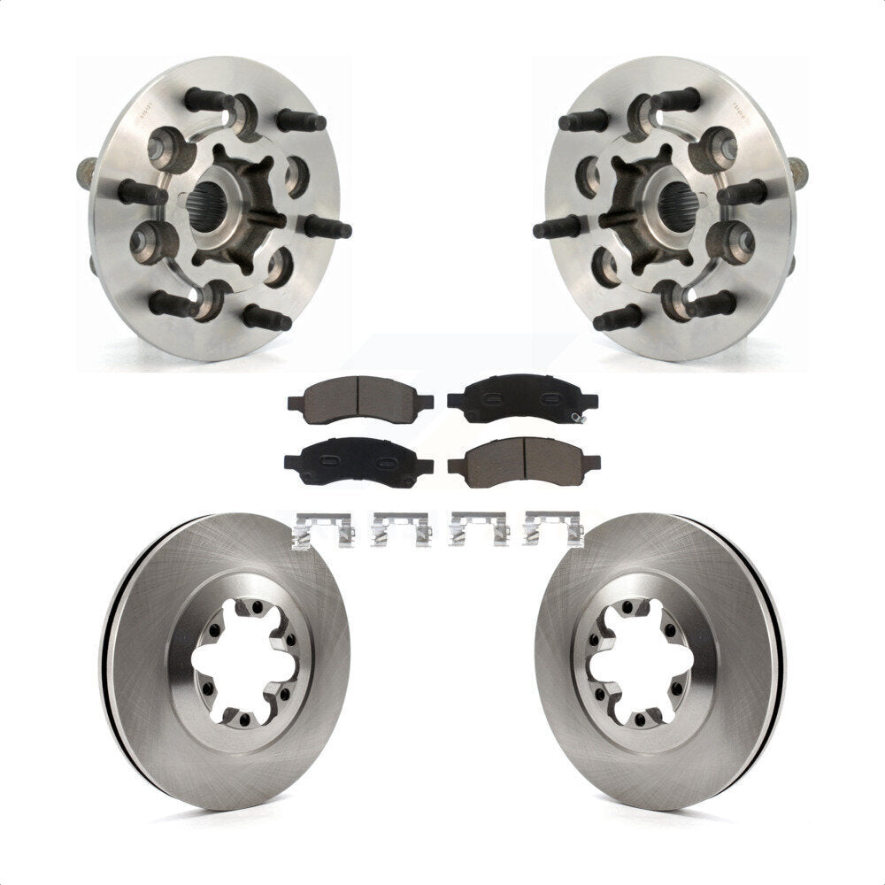 Hub Bearing Assembly Brake Rotor Pad Front Kit For Chevrolet Colorado GMC Canyon