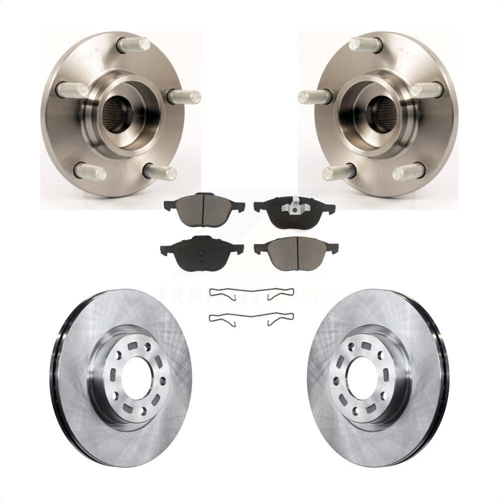 Hub Bearing Assembly Disc Brake Rotor And Ceramic Pad Front Kit For Mazda 3 2.3L
