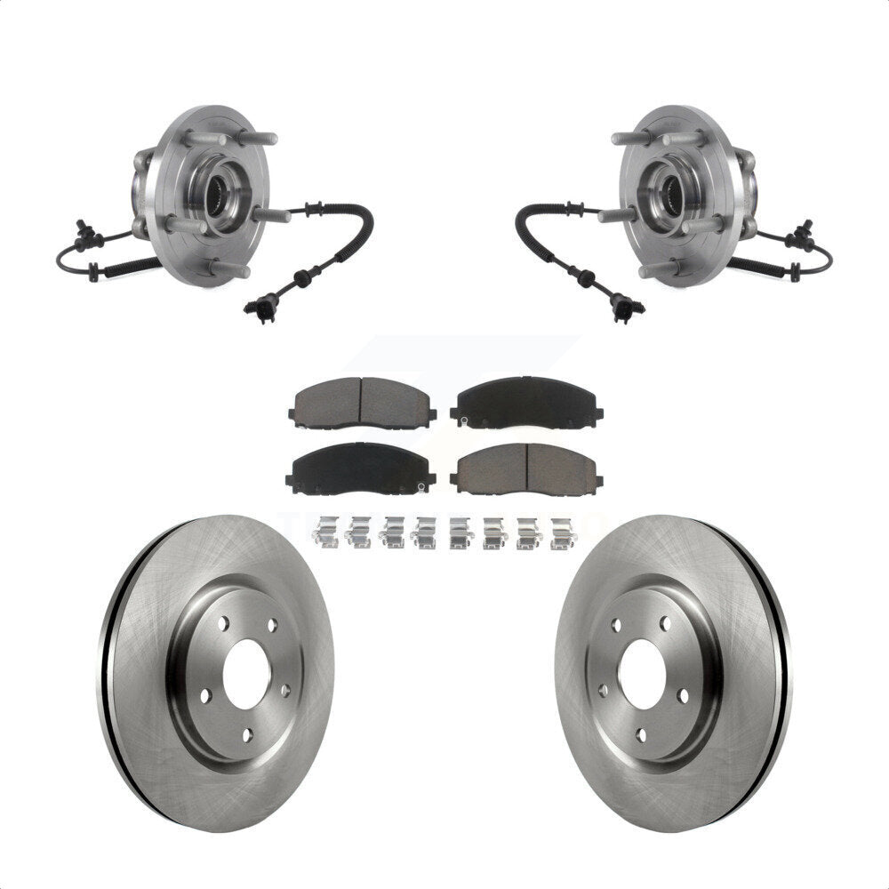 Hub Bearing Disc Brake Rotor & Pad Front Kit For Chrysler Pacifica Grand Caravan