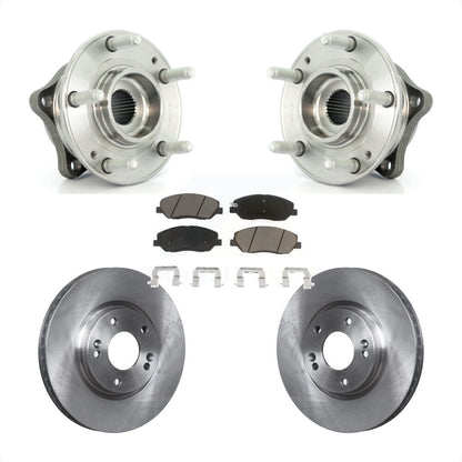 Hub Bearing Assembly Brake Rotor & Pads Front Kit For 2007-2009 Hyundai Santa Fe