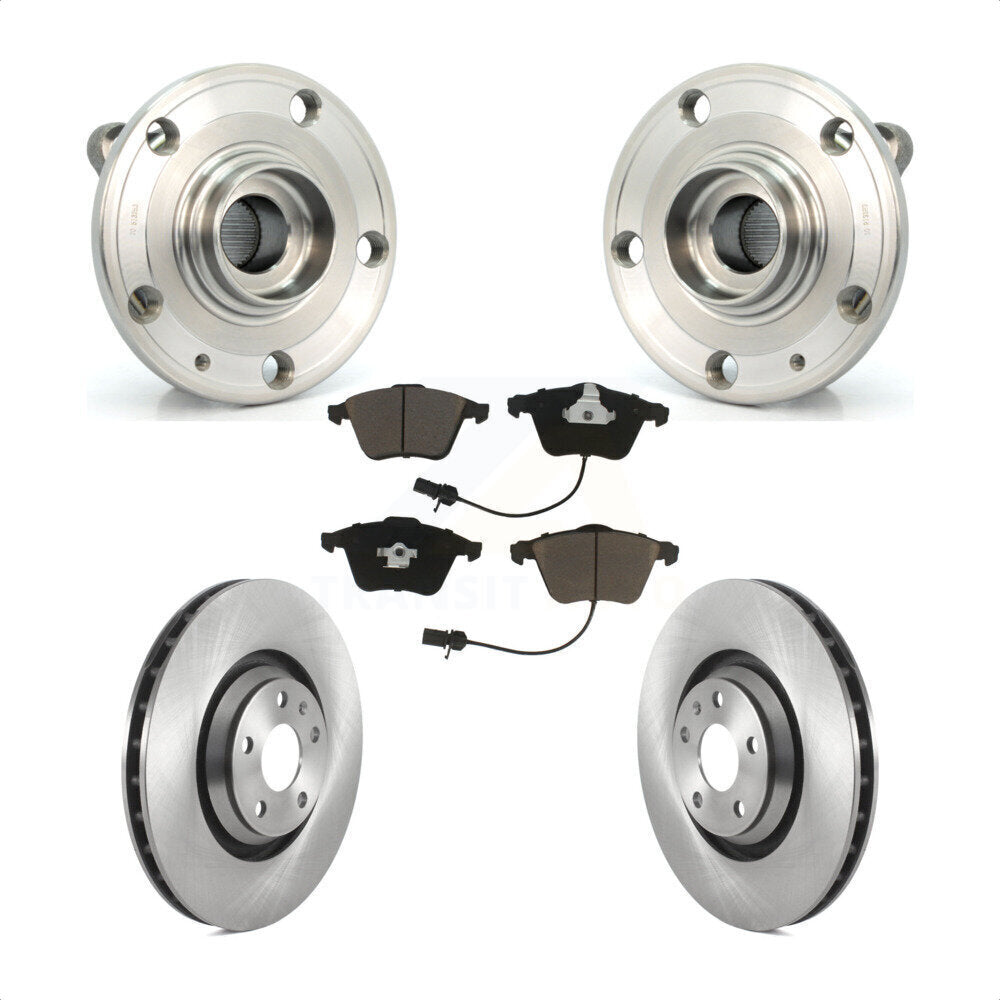 Hub Bearing Assembly Disc Brake Rotor And Pads Front Kit For Audi TT Quattro TTS