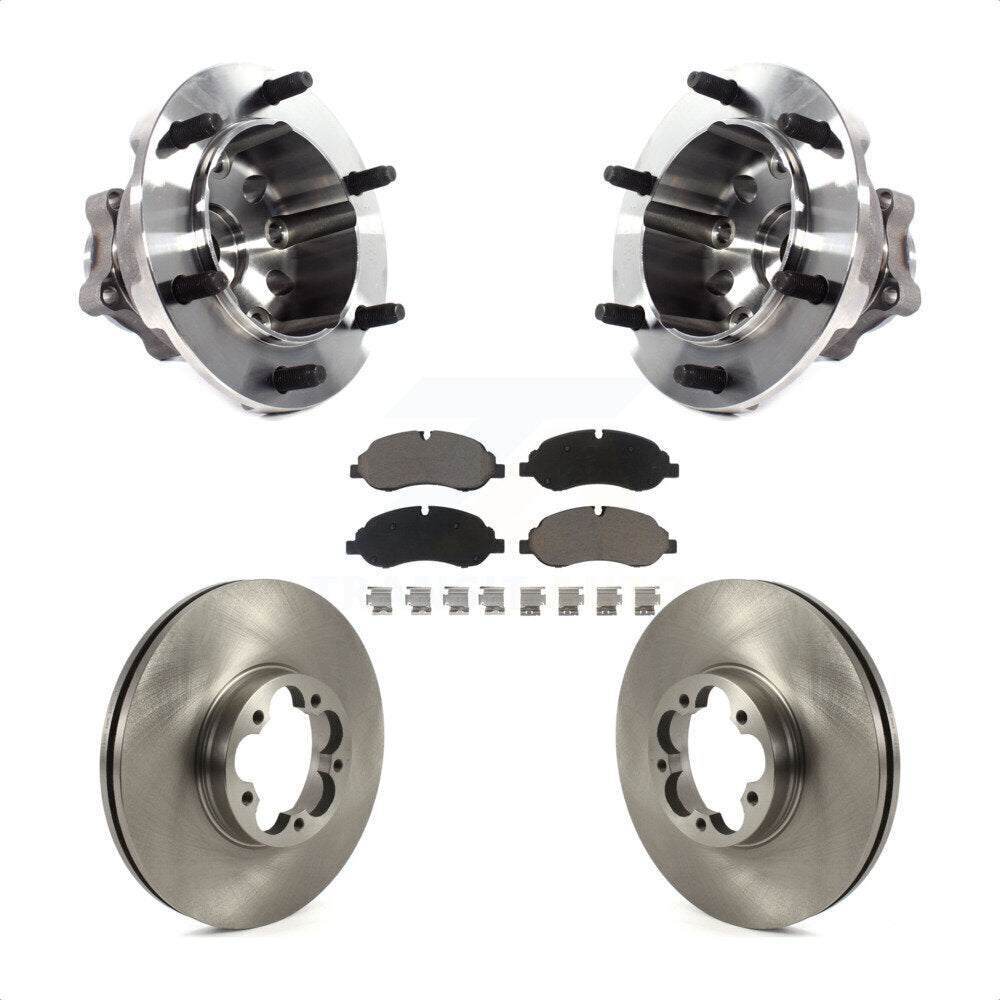 Hub Bearing Assembly Disc Brake Rotor And Pads Front Kit For Ford Transit-350 HD
