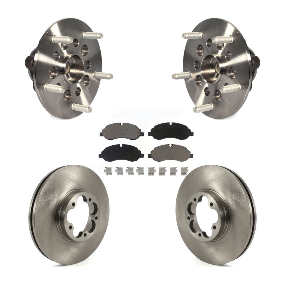 Hub Bearing Assembly Disc Brake Rotor And Pads Front Kit For Ford Transit-350 HD