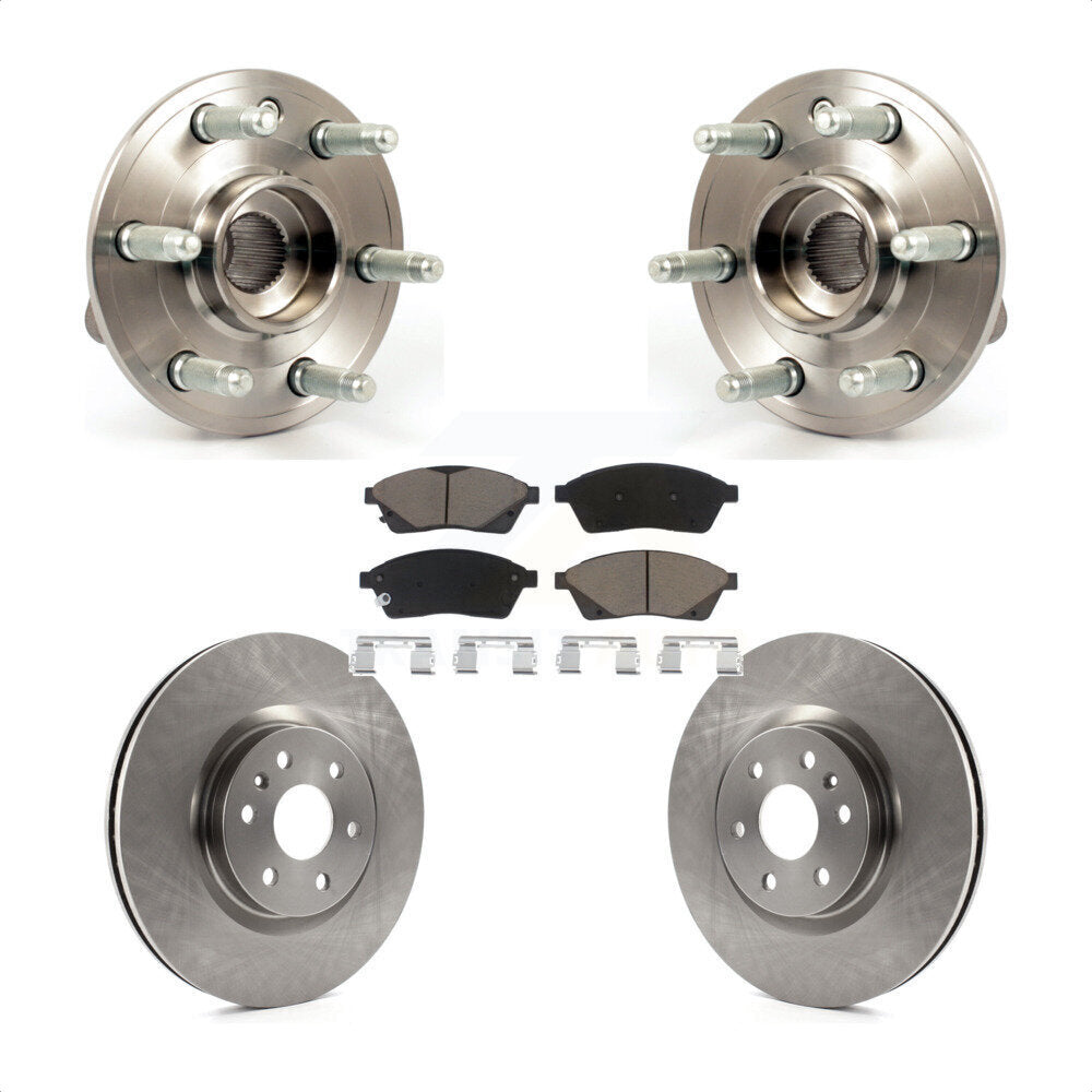 Hub Bearing Assembly Disc Brake Rotor & Pad Front Kit For Cadillac SRX Saab 9-4X