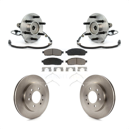 Hub Bearing Assembly Disc Brake Rotor And Pads Front Kit For 2009 Ford F-150 4WD
