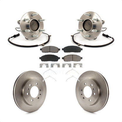 Hub Bearing Assembly Disc Brake Rotor And Pads Front Kit For 2009 Ford F-150 RWD