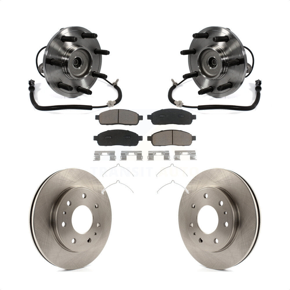 Hub Bearing Assembly Disc Brake Rotor Pads Front Kit For 2009 Ford F-150 RWD/4WD