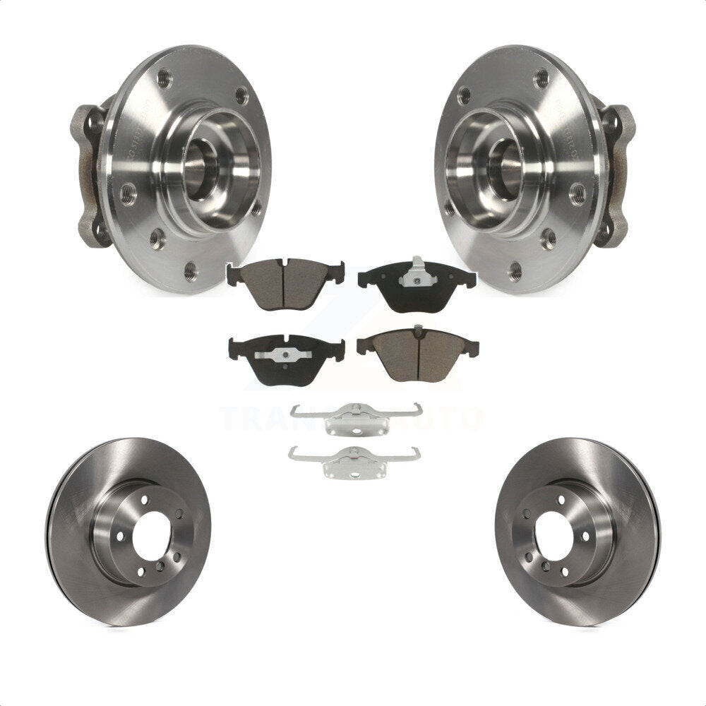 Hub Bearing Brake Rotor & Pads Front Kit For 2013-2015 BMW X1 xDrive28i with AWD