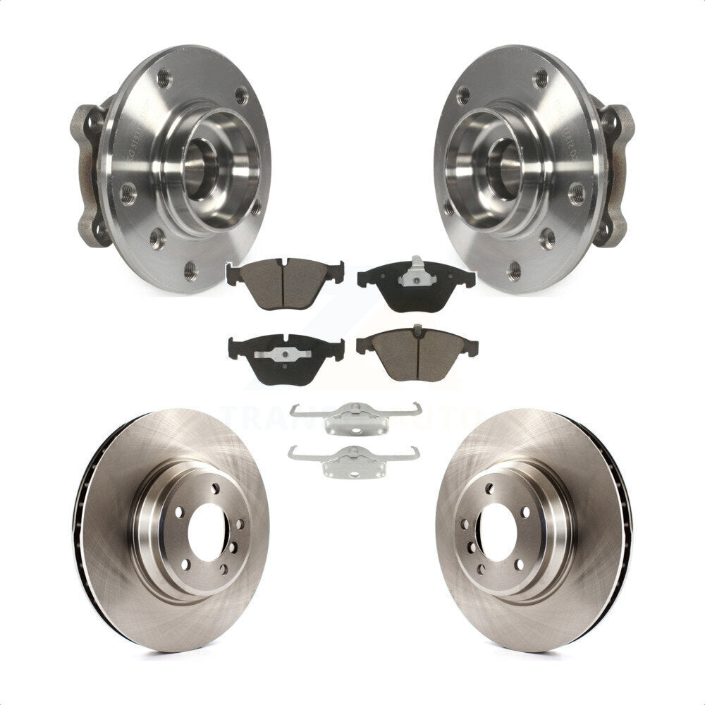 Hub Bearing Disc Brake Rotor & Pads Front Kit For 2013 BMW X1 xDrive35i with AWD