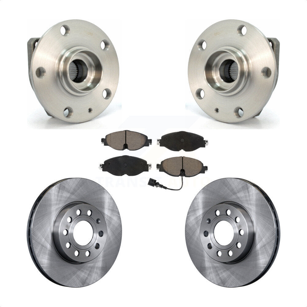Hub Bearing Disc Brake Rotor Pad Front Kit For Volkswagen Golf SportWagen e-Golf