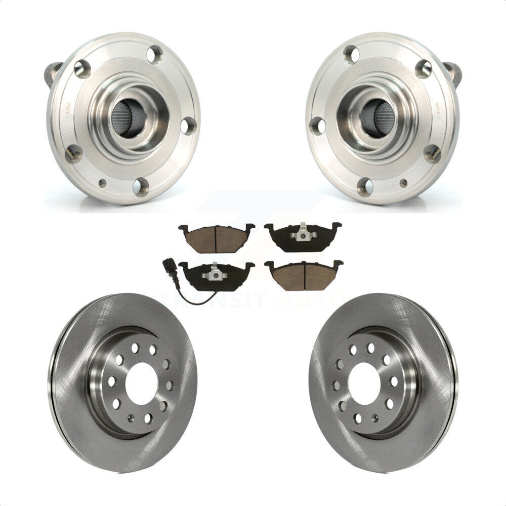 Hub Bearing Assembly Disc Brake Rotors And Pads Front Kit For Volkswagen Jetta