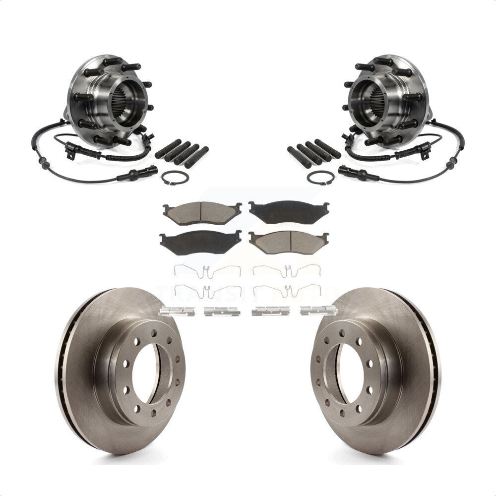 Hub Bearing Brake Rotor Pads Front Kit For 2005-2010 Ford F-550 Super Duty 4 X