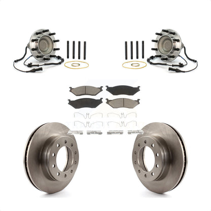 Hub Bearing Assembly Brake Rotor & Pad Front Kit For Ford F-550 Super Duty F-450