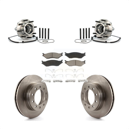Hub Bearing Disc Brake Rotor Pads Front Kit For 2010 Ford F-550 Super Duty 4 X