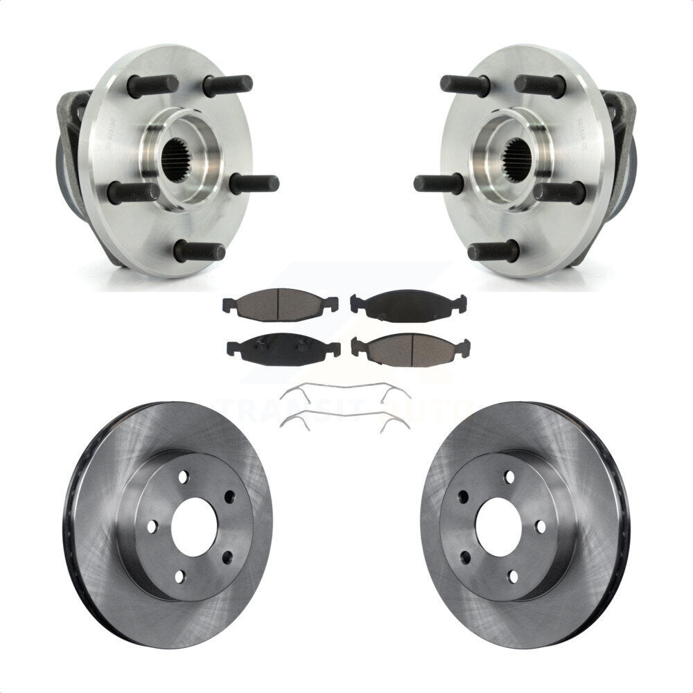 Hub Bearing Assembly Disc Brake Rotor And Pads Front Kit For Jeep Grand Cherokee