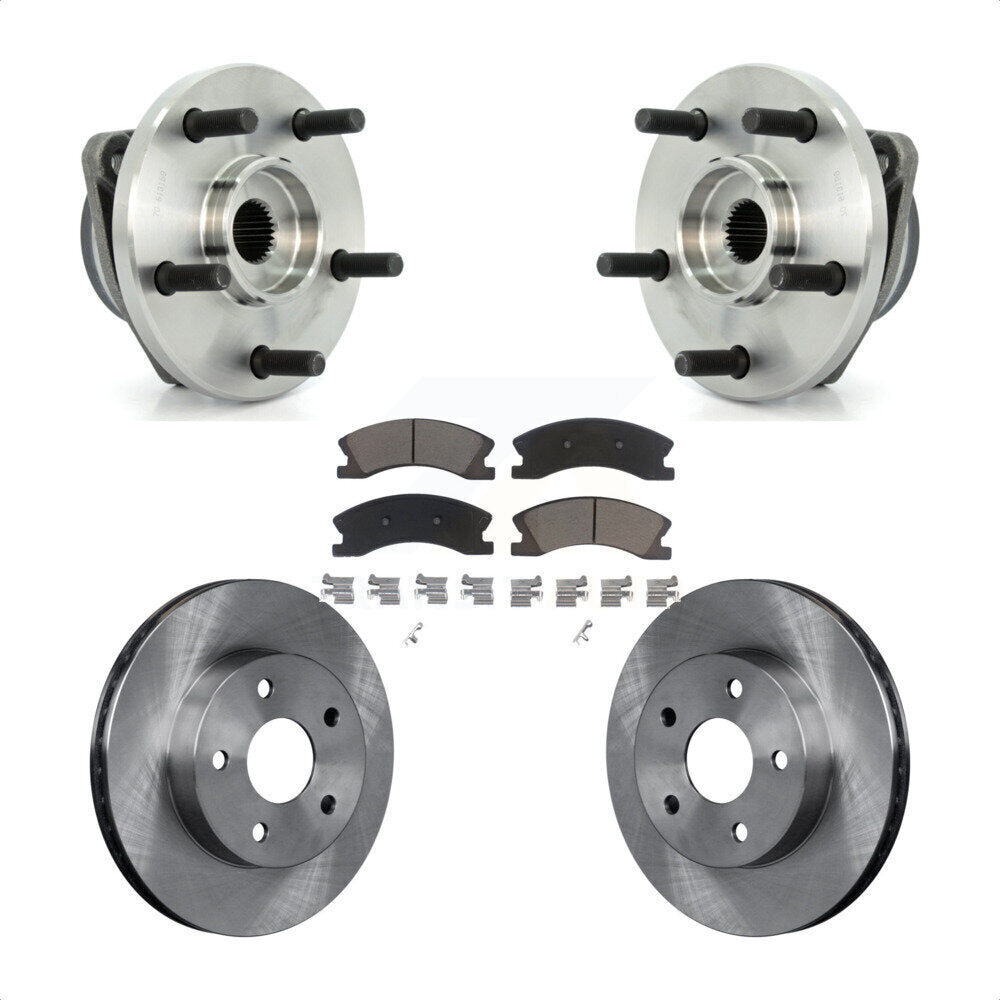 Hub Bearing Assembly Disc Brake Rotor And Pads Front Kit For Jeep Grand Cherokee