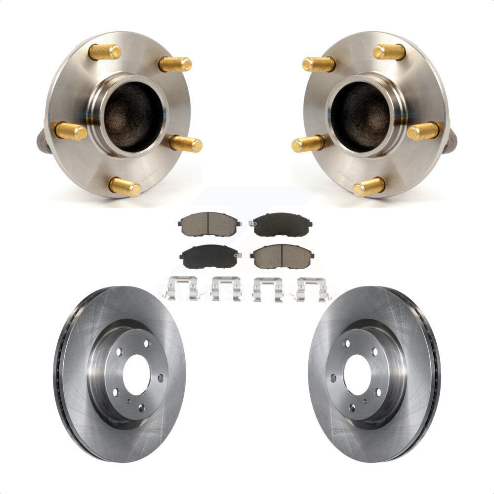 Hub Bearing Assembly Disc Brake Rotor Pad Front Kit For Nissan 350Z INFINITI G35