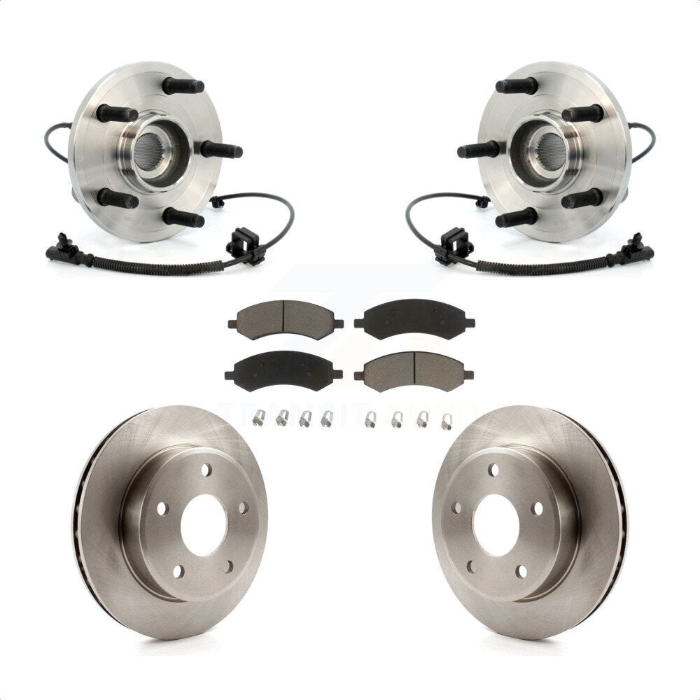 Hub Bearing Brake Rotor And Pad Front Kit For Dakota Dodge Ram Mitsubishi Raider