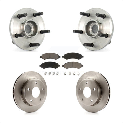 Hub Bearing Disc Brake Rotor & Pads Front Kit For Dodge Dakota Mitsubishi Raider