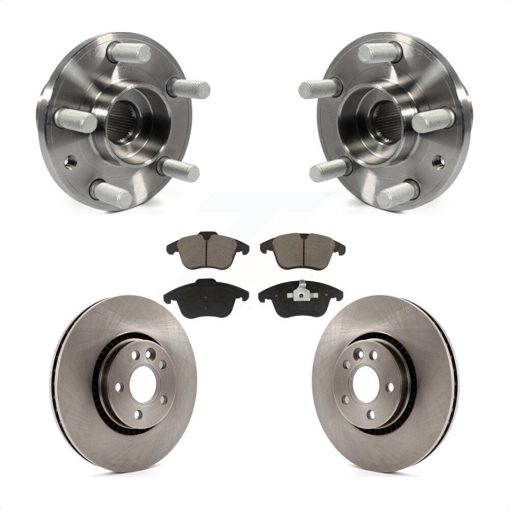 Hub Bearing Assembly Disc Brake Rotor Pad Front Kit For 2008-2015 Land Rover LR2