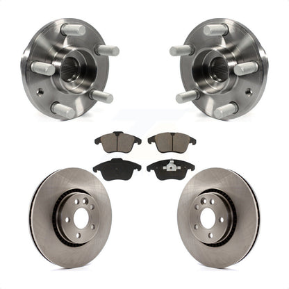 Hub Bearing Assembly Disc Brake Rotor Pad Front Kit For 2008-2015 Land Rover LR2