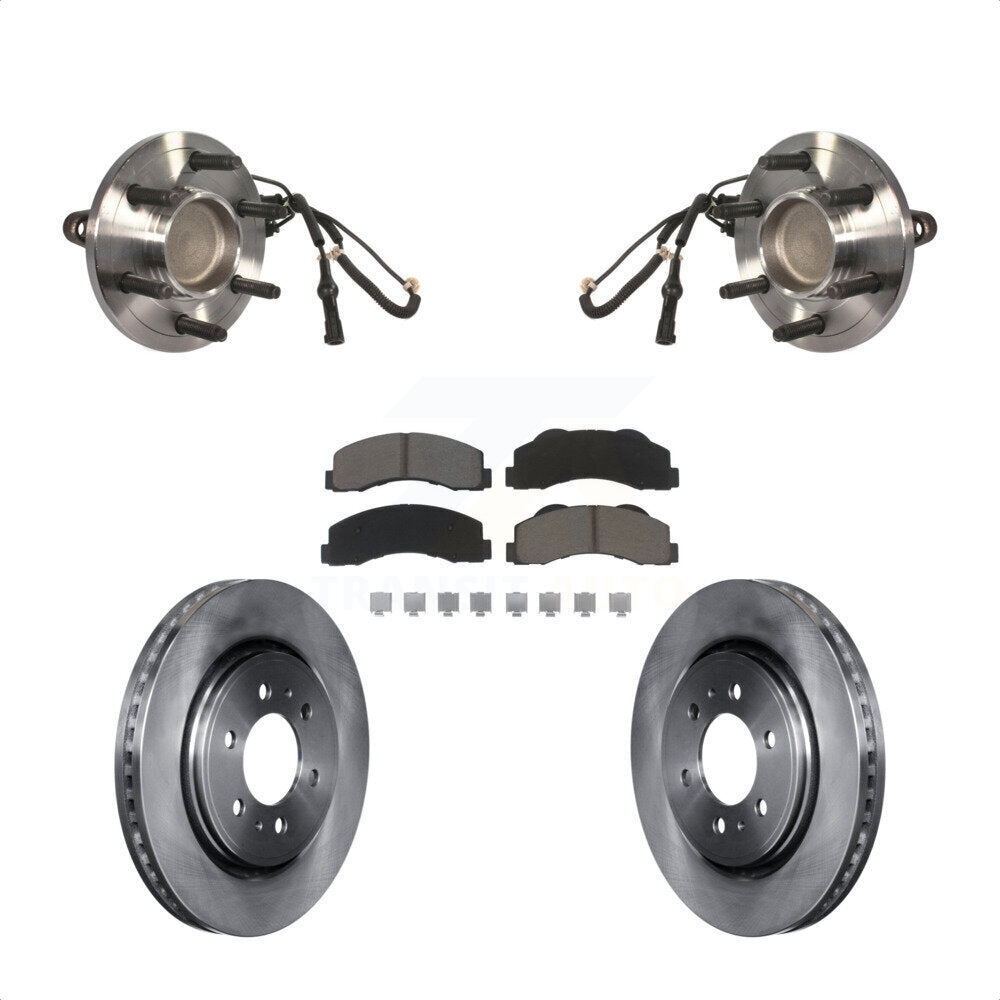 Hub Bearing Brake Rotor Pads Front Kit For Ford Expedition Lincoln Navigator RWD