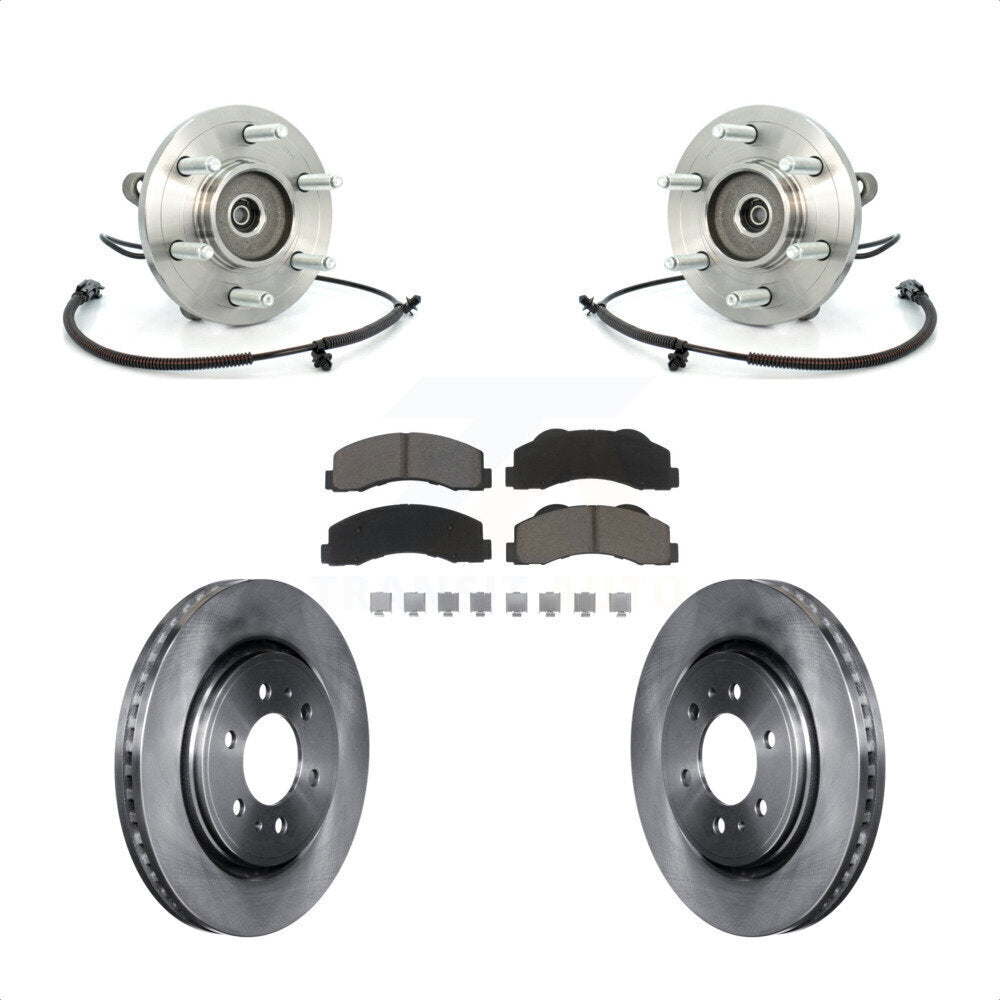 Hub Bearing Assembly Brake Rotor Pad Front Kit For Ford F-150 Expedition Lincoln