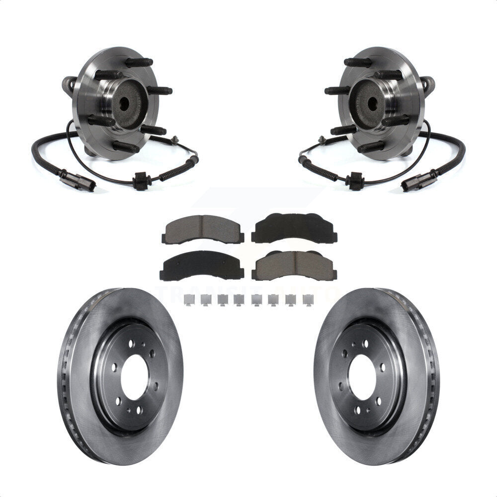 Hub Bearing Disc Brake Rotor Pad Front Kit For Ford F-150 Expedition Lincoln RWD