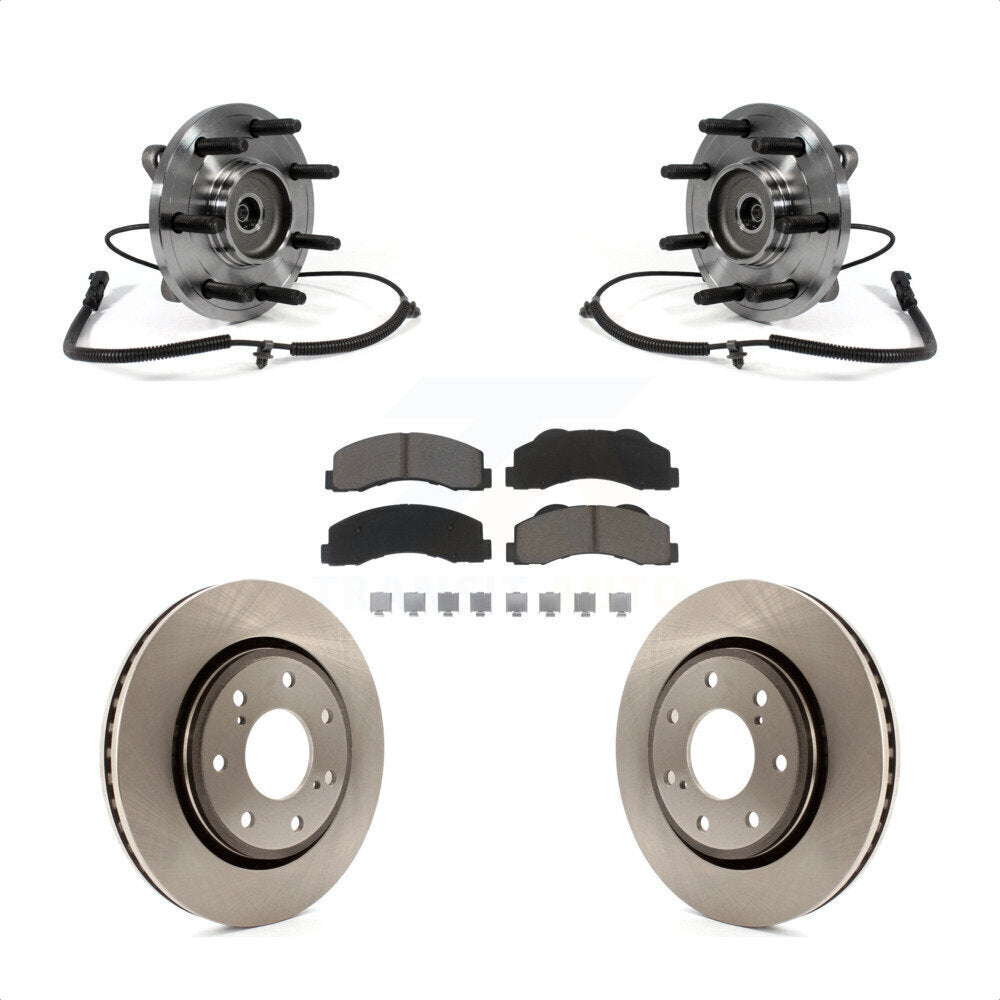 Hub Bearing Assembly Disc Brake Rotors And Ceramic Pads Front Kit For Ford F-150