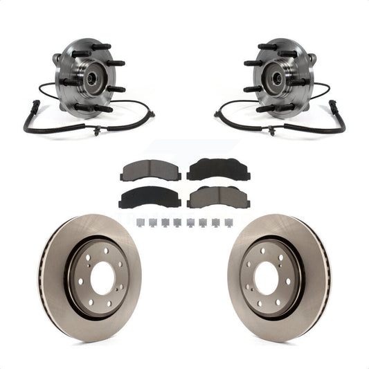 Hub Bearing Assembly Disc Brake Rotors And Ceramic Pads Front Kit For Ford F-150