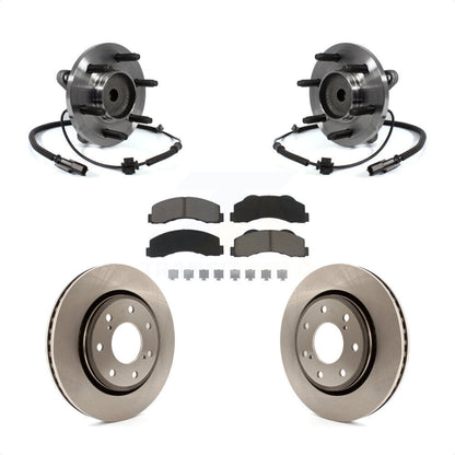 Hub Bearing Brake Rotor Pad Front Kit For 11-14 Ford F-150 RWD With 7 Lug Wheels