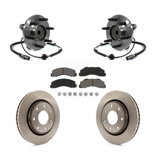 Hub Bearing Brake Rotor Pad Front Kit For 11-14 Ford F-150 RWD With 7 Lug Wheels