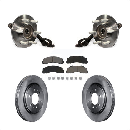 Hub Bearing Assembly Disc Brake Rotors And Ceramic Pads Front Kit For Ford F-150