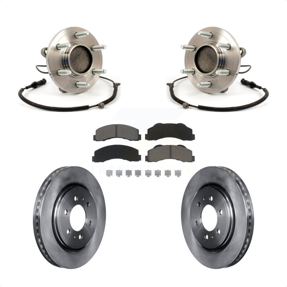 Hub Bearing Assembly Disc Brake Rotor And Pads Front Kit For 2010 Ford F-150 RWD