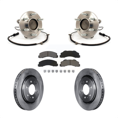 Hub Bearing Assembly Disc Brake Rotor And Pads Front Kit For 2010 Ford F-150 RWD