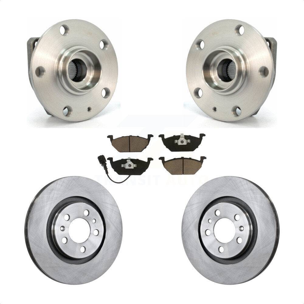 Hub Bearing Assembly Disc Brake Rotor And Pad Front Kit For Volkswagen Golf City