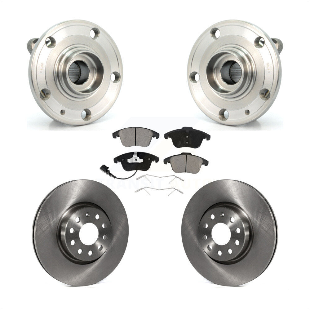 Hub Bearing Disc Brake Rotor Pads Front Kit For Volkswagen Tiguan Passat Audi Q3