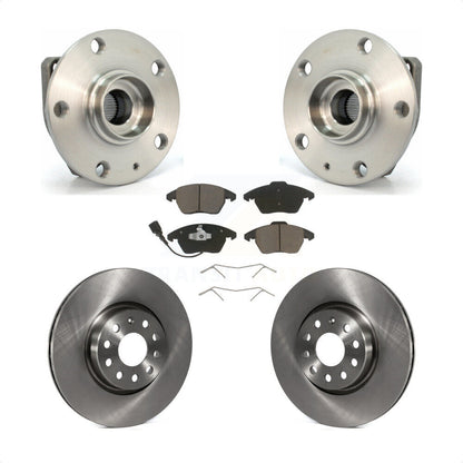 Hub Bearing Brake Rotor Pads Front Kit For Volkswagen GTI 3 Bolt Mounting Flange