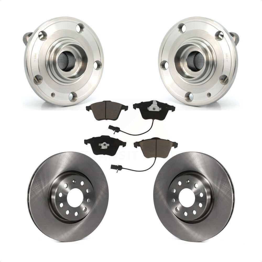 Hub Bearing Assembly Disc Brake Rotors And Pads Front Kit For Volkswagen CC