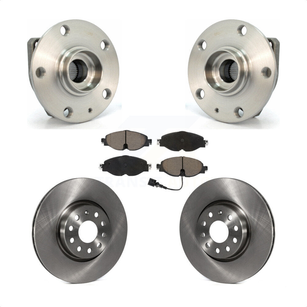 Hub Bearing Assembly Disc Brake Rotor Pad Front Kit For Volkswagen Golf Alltrack