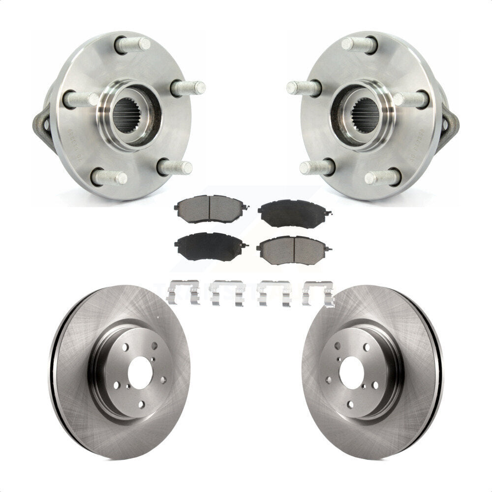 Hub Bearing Assembly Disc Brake Rotor Pad Front Kit For 2008-2014 Subaru Tribeca