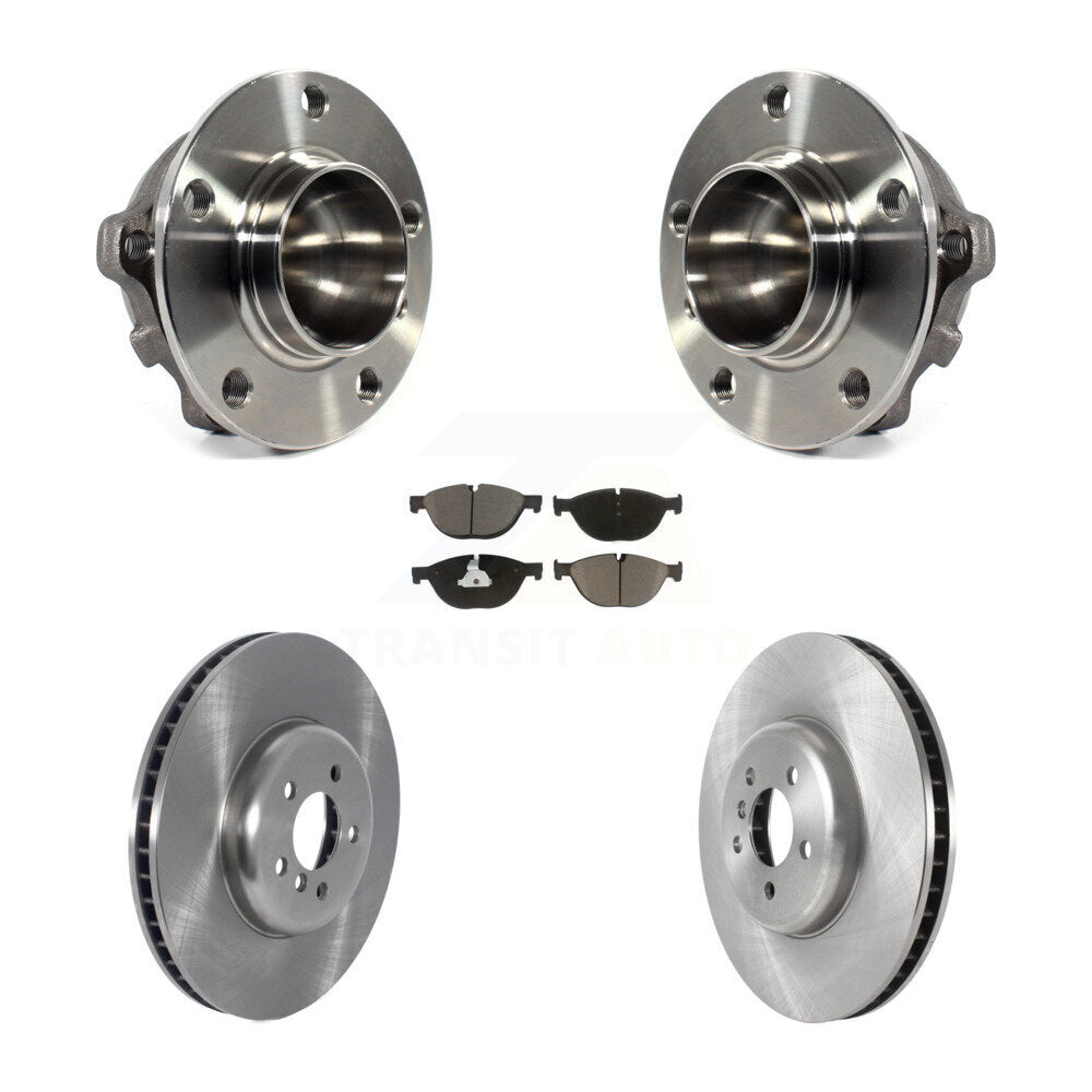 Hub Bearing Assembly Disc Brake Rotor & Pad Front Kit For BMW 750i 550i GT 750Li
