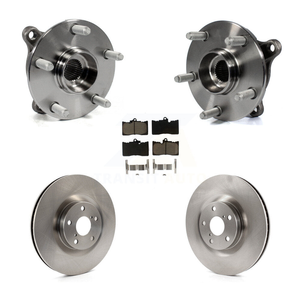Hub Bearing Brake Rotor & Pads Front Kit (5Pc) For Lexus IS300 IS350 GS350 RC350