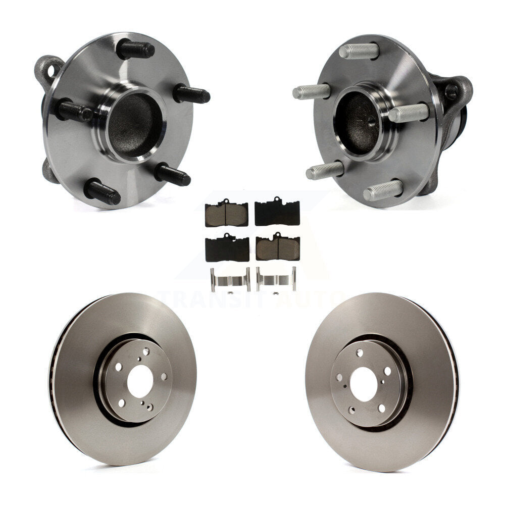 Hub Bearing Brake Rotor & Pad Front Kit (5Pc) For Lexus IS350 GS350 GS450h GS430