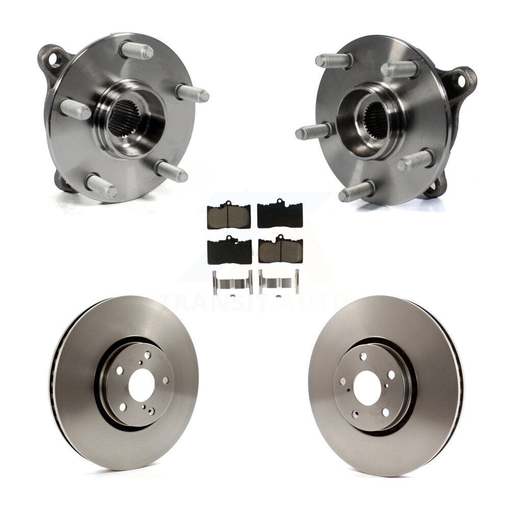 Hub Bearing Assembly Disc Brake Rotor Pads Front Kit (5Pc) For Lexus IS300 IS350
