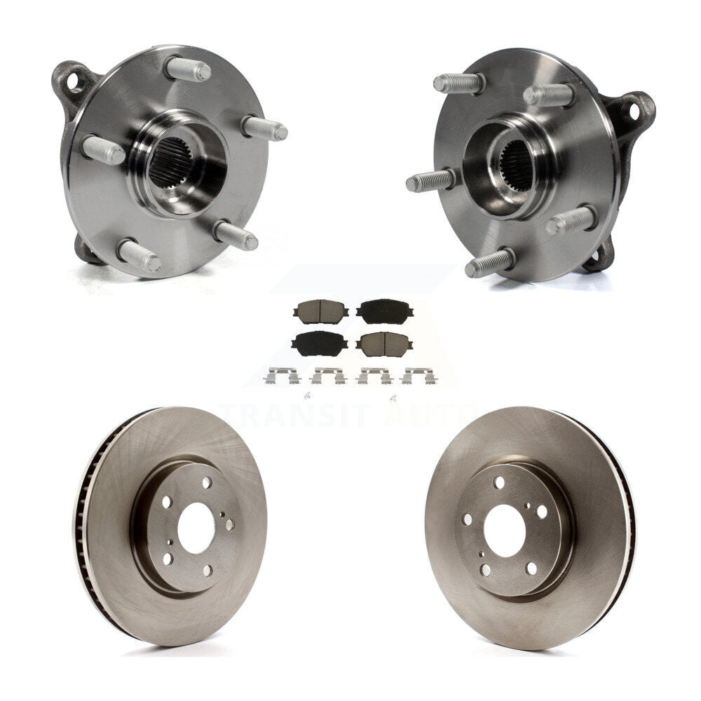 Hub Bearing Assembly Brake Rotor & Pad Front Kit (5Pc) For Lexus IS250 GS300 AWD
