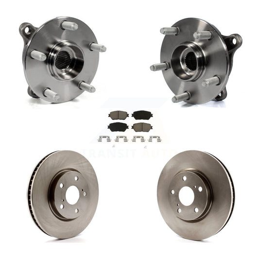 Hub Bearing Assembly Brake Rotor & Pad Front Kit (5Pc) For Lexus IS250 GS300 AWD