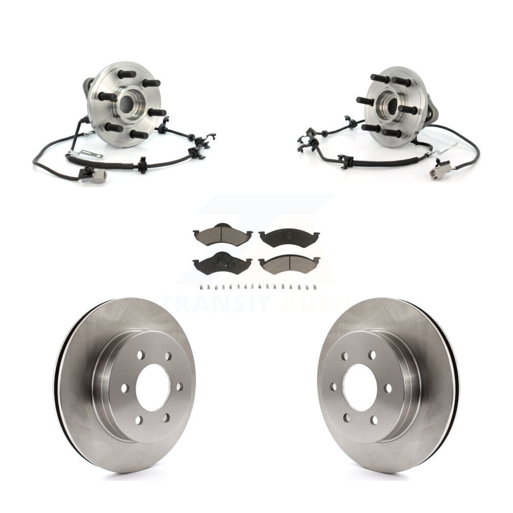 Hub Bearing Disc Brake Rotor & Pads Front Kit For 2000-2002 Dodge Dakota Durango