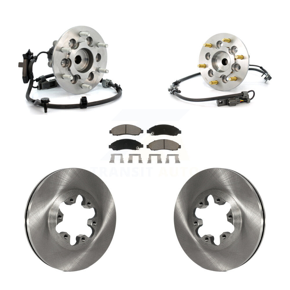 Hub Bearing Brake Rotor & Pads Front Kit For Chevrolet Colorado GMC Canyon Isuzu