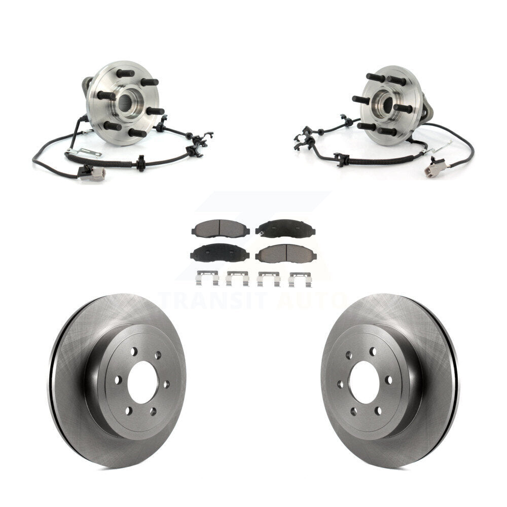 Hub Bearing Disc Brake Rotor Pad Front Kit For Dodge Dakota 4WD with 4-Wheel ABS